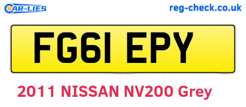 FG61EPY are the vehicle registration plates.