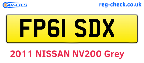 FP61SDX are the vehicle registration plates.