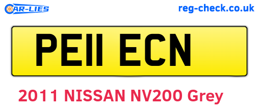 PE11ECN are the vehicle registration plates.