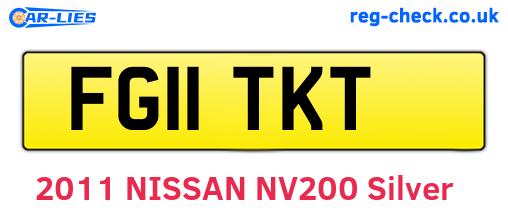 FG11TKT are the vehicle registration plates.