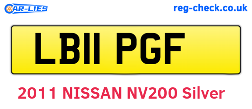LB11PGF are the vehicle registration plates.