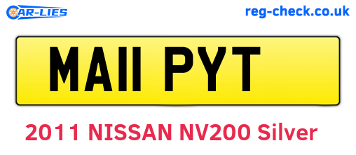 MA11PYT are the vehicle registration plates.