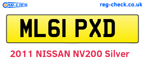 ML61PXD are the vehicle registration plates.