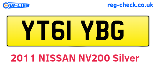 YT61YBG are the vehicle registration plates.