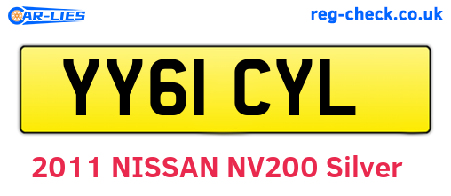 YY61CYL are the vehicle registration plates.