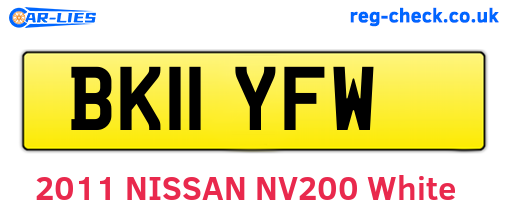 BK11YFW are the vehicle registration plates.