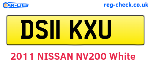 DS11KXU are the vehicle registration plates.