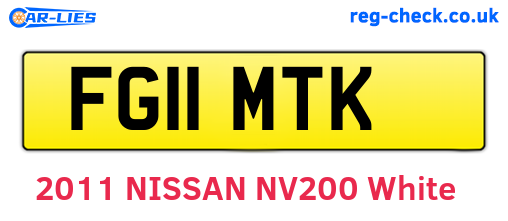FG11MTK are the vehicle registration plates.