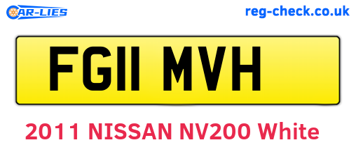 FG11MVH are the vehicle registration plates.