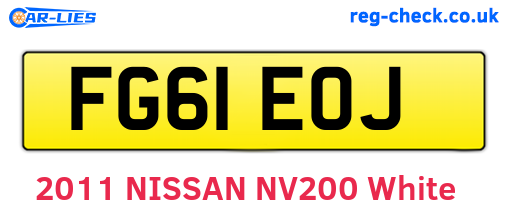 FG61EOJ are the vehicle registration plates.