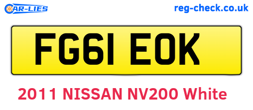 FG61EOK are the vehicle registration plates.