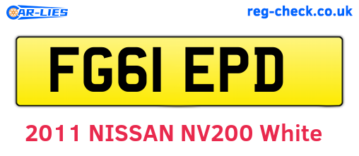 FG61EPD are the vehicle registration plates.