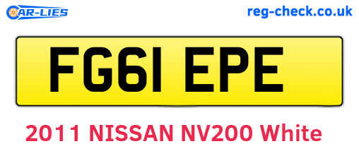 FG61EPE are the vehicle registration plates.