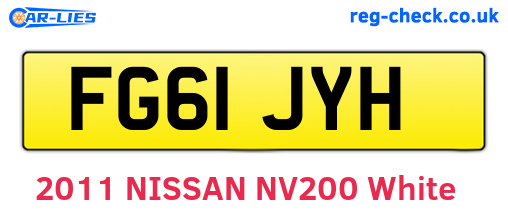 FG61JYH are the vehicle registration plates.