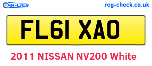 FL61XAO are the vehicle registration plates.