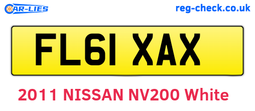 FL61XAX are the vehicle registration plates.