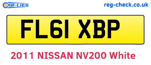 FL61XBP are the vehicle registration plates.