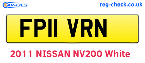 FP11VRN are the vehicle registration plates.