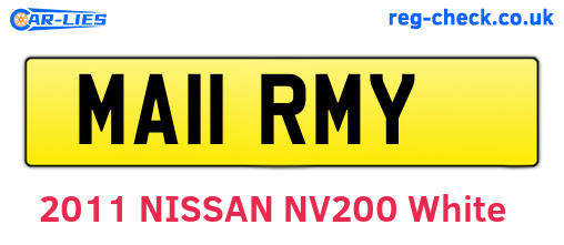 MA11RMY are the vehicle registration plates.