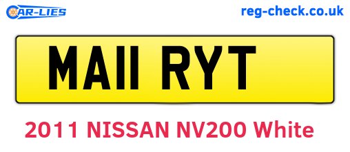 MA11RYT are the vehicle registration plates.