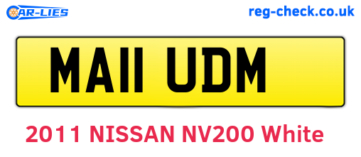 MA11UDM are the vehicle registration plates.