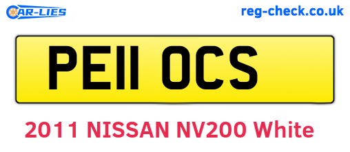 PE11OCS are the vehicle registration plates.