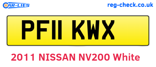 PF11KWX are the vehicle registration plates.