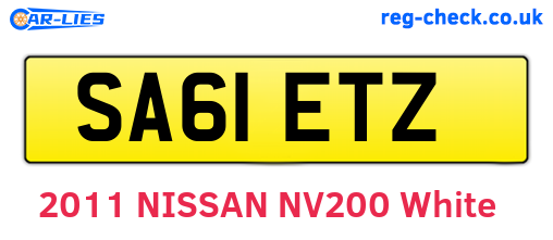 SA61ETZ are the vehicle registration plates.
