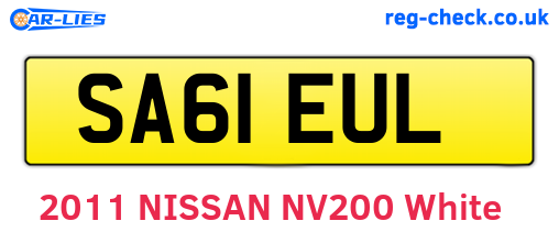 SA61EUL are the vehicle registration plates.