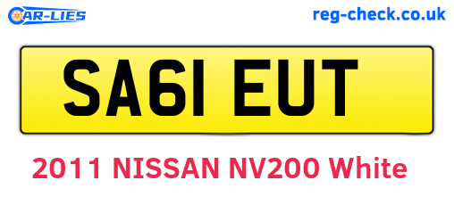 SA61EUT are the vehicle registration plates.