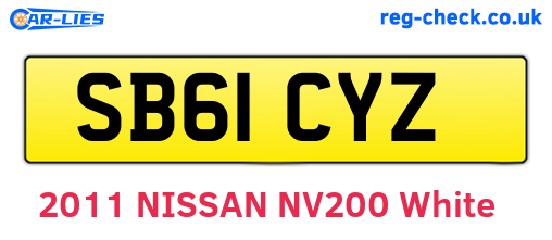 SB61CYZ are the vehicle registration plates.