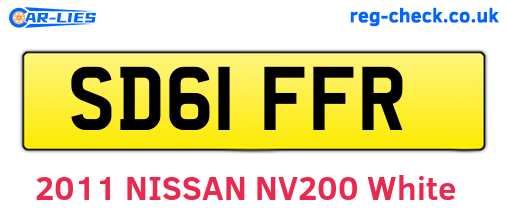SD61FFR are the vehicle registration plates.