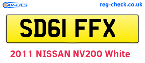 SD61FFX are the vehicle registration plates.
