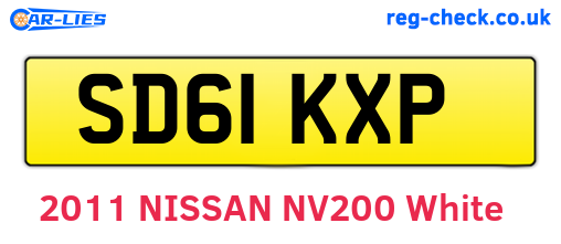 SD61KXP are the vehicle registration plates.