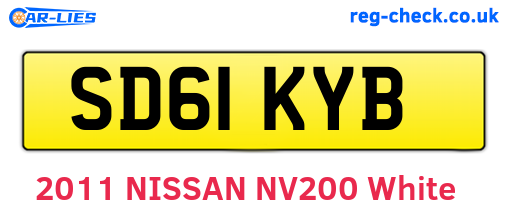 SD61KYB are the vehicle registration plates.