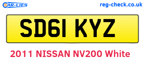 SD61KYZ are the vehicle registration plates.