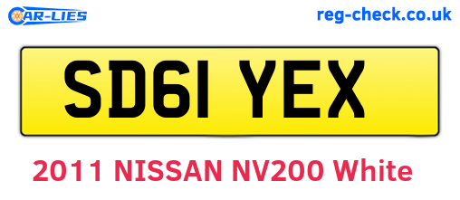 SD61YEX are the vehicle registration plates.