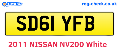 SD61YFB are the vehicle registration plates.