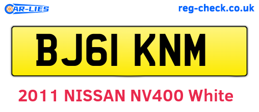 BJ61KNM are the vehicle registration plates.