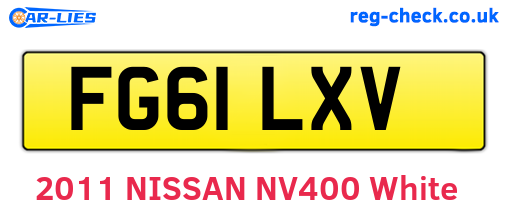 FG61LXV are the vehicle registration plates.
