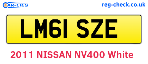 LM61SZE are the vehicle registration plates.