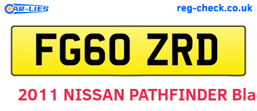 FG60ZRD are the vehicle registration plates.
