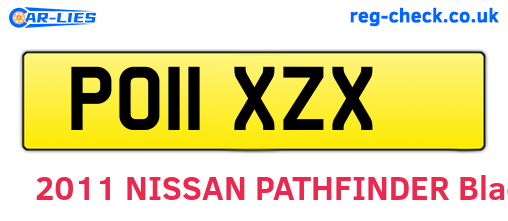 PO11XZX are the vehicle registration plates.