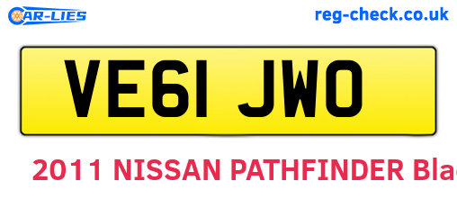 VE61JWO are the vehicle registration plates.