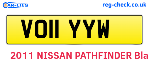 VO11YYW are the vehicle registration plates.