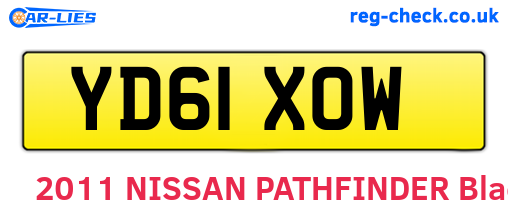 YD61XOW are the vehicle registration plates.
