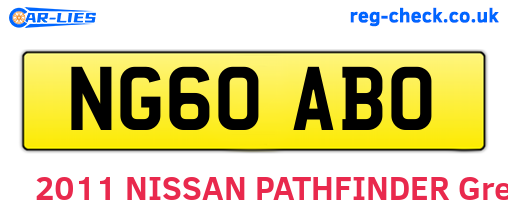 NG60ABO are the vehicle registration plates.