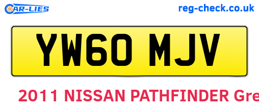 YW60MJV are the vehicle registration plates.