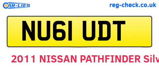 NU61UDT are the vehicle registration plates.