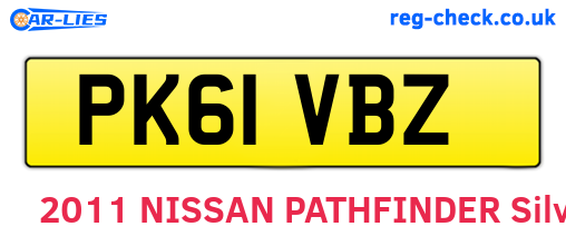 PK61VBZ are the vehicle registration plates.